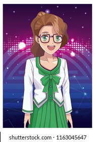Beautiful anime woman