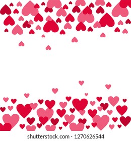 Beautiful Anniversary Romance Hearts Falling on Background. Invitation Vector Template Background Element