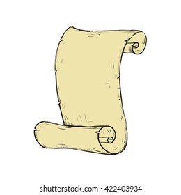 Beautiful antique scroll on white background. Old scroll beige. Vector illustration. 