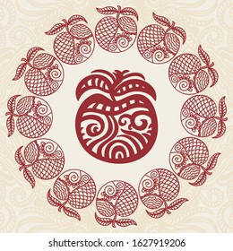Beautiful apple background. Vector illustration