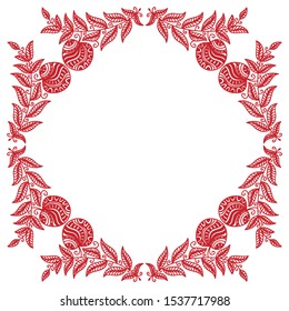 Beautiful apple frame. Vector illustration