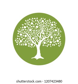 Beautiful Apple Tree, Green Logo Icon