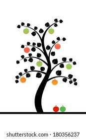 Beautiful apple tree isolated on white background 