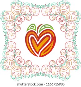 Beautiful apple. Vector illustration