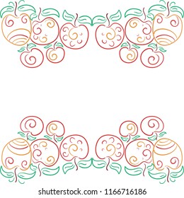 Beautiful apple. Vector illustration
