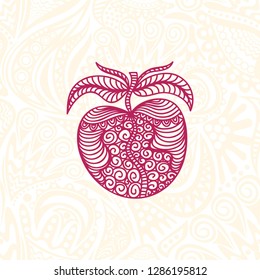 Beautiful apple. Vector illustration
