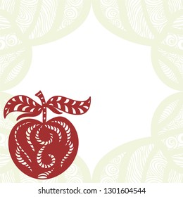 Beautiful apple. Vector illustration