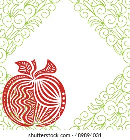 Beautiful apple. Vector illustration.