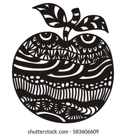 Beautiful apple. Vector illustration.