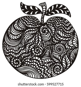 Beautiful apple. Vector illustration.