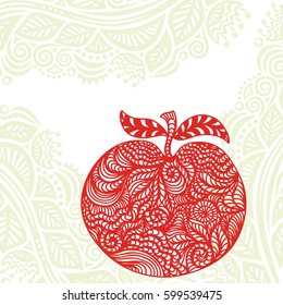 Beautiful apple. Vector illustration.
