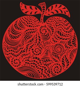 Beautiful apple. Vector illustration.