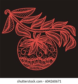 Beautiful apple. Vector illustration.