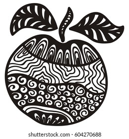 Beautiful apple. Vector illustration.