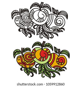 Beautiful apples. Vector illustration