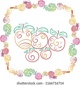 Beautiful apples. Vector illustration