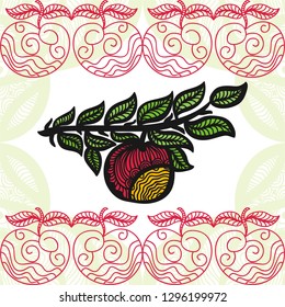 Beautiful apples. Vector illustration