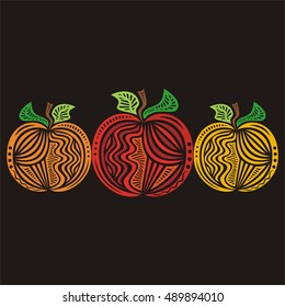 Beautiful apples. Vector illustration.
