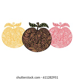 Beautiful apples. Vector illustration.
