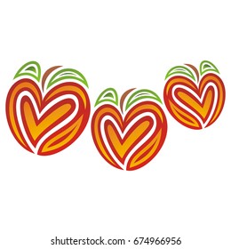 Beautiful apples. Vector illustration.