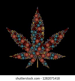 Beautiful and apstract marijuana leaf