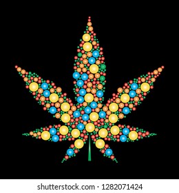 Beautiful and apstract marijuana leaf