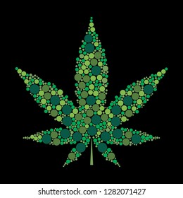 Beautiful and apstract marijuana leaf