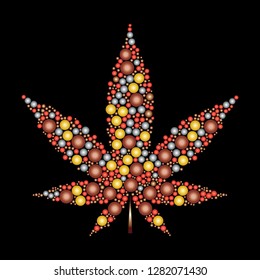 Beautiful and apstract marijuana leaf