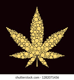 Beautiful and apstract marijuana leaf