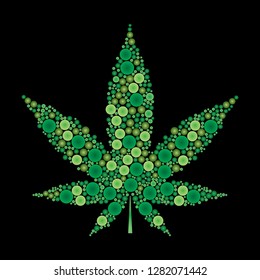 Beautiful and apstract marijuana leaf