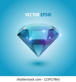 A beautiful aquamarine gem (vector object)