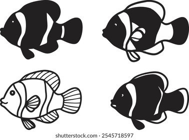 Beautiful aquarium fish with illustration