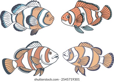 Beautiful aquarium fish with illustration