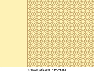 Beautiful Arabesque Geometric Pattern Beige Background