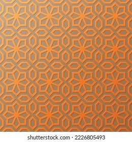 Beautiful Arabesque or Islamic pattern with embossed effect. An elegant geometric vector design with Middle eastern pattern.