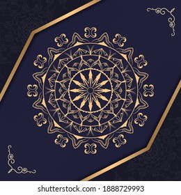 bonito diseño arabesco y decoración de fondo mandala.