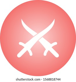 Beautiful Arabian Swords Glyph Vector Icon