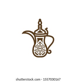 beautiful arabic coffee pot vector logo