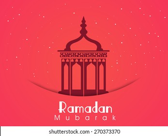 Beautiful Arabic Lantern Or Lamp On Pink Background For Holy Month Of Muslim Community Ramadan Kareem Celebration.