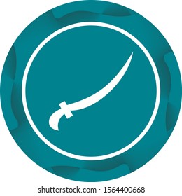 Beautiful Arabic Sword Glyph Vector Icon