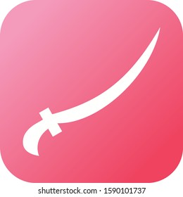 Beautiful Arabic Sword Glyph Vector Icon