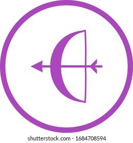 Hermoso ícono vector de glifos de tiro al arco