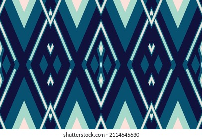 beautiful argyle diamond seamless pattern Vector Image. Blue and White color. Design for carpet, wallpaper, clothing, wrapping, fabric, cover, textile