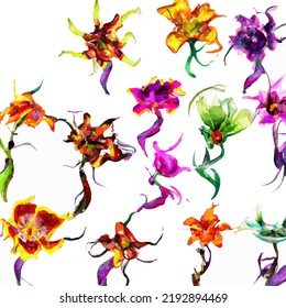 A beautiful arrangement of hand-drawn flowers