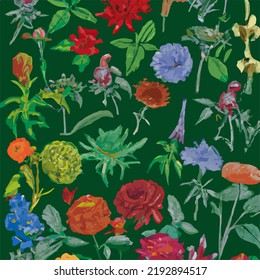 A beautiful arrangement of hand-drawn flowers