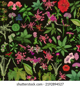 A beautiful arrangement of hand-drawn flowers