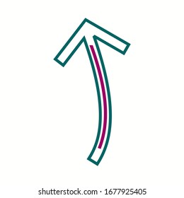 Beautiful Arrow Pointing Up Line Vector Icon