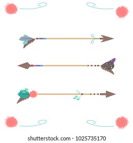 Beautiful Arrows with Flowers and Feathers