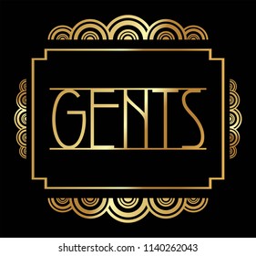 Beautiful Art Deco Ladies/ Gents Hanger Vector Template