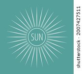 Beautiful art deco sun element (20s). An elegant illustration for the decoration and design of pages and postcards. Beautiful elegant clipart for logotype, poster, sticker.  Vector EPS 10